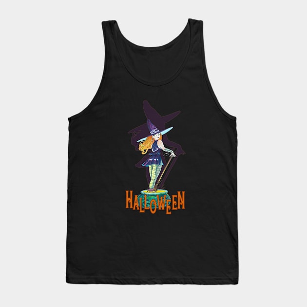 Halloween Witch Tank Top by CarmoStudio